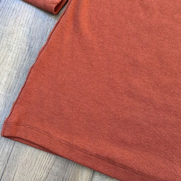 NWT A New Day Long Sleeve Top Large Womens Shirt Rust Fall Basic Solid Stretch - Picture 2 of 5